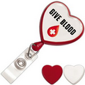 Plastic Heart-Shaped Custom Badge Reels with Swivel Clip